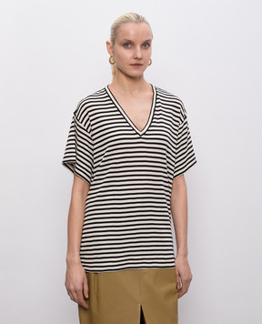 Khaite Beige striped Linda T-shirt 182691015