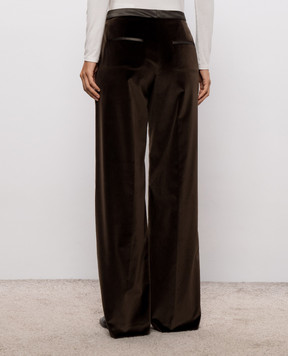 Peserico Dark brown velvet pants P04528A3401