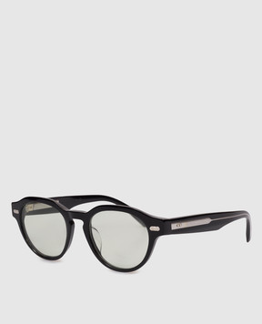 Brunello Cucinelli Iconic Meridian Black Sunglasses with Logo Engraving MOCSTEMV12