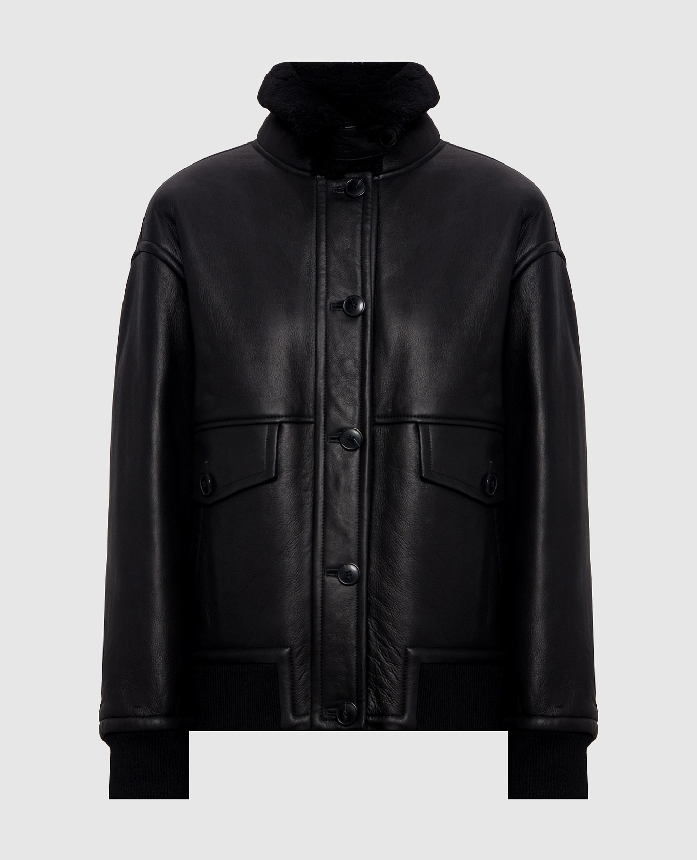 Black sheepskin coat