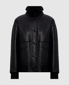 Yves Salomon Black sheepskin coat 27WYV60162MSBV