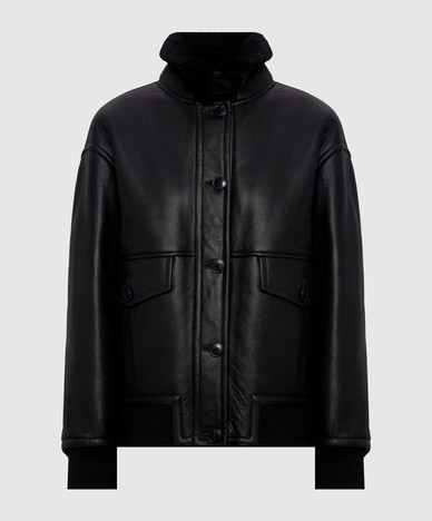 Black sheepskin coat