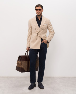 Brunello Cucinelli Blue shirt with silk MH8366686