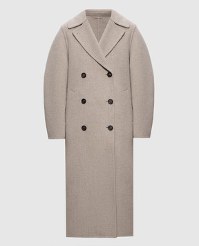 Brunello Cucinelli Beige wool and cashmere coat MD5329061