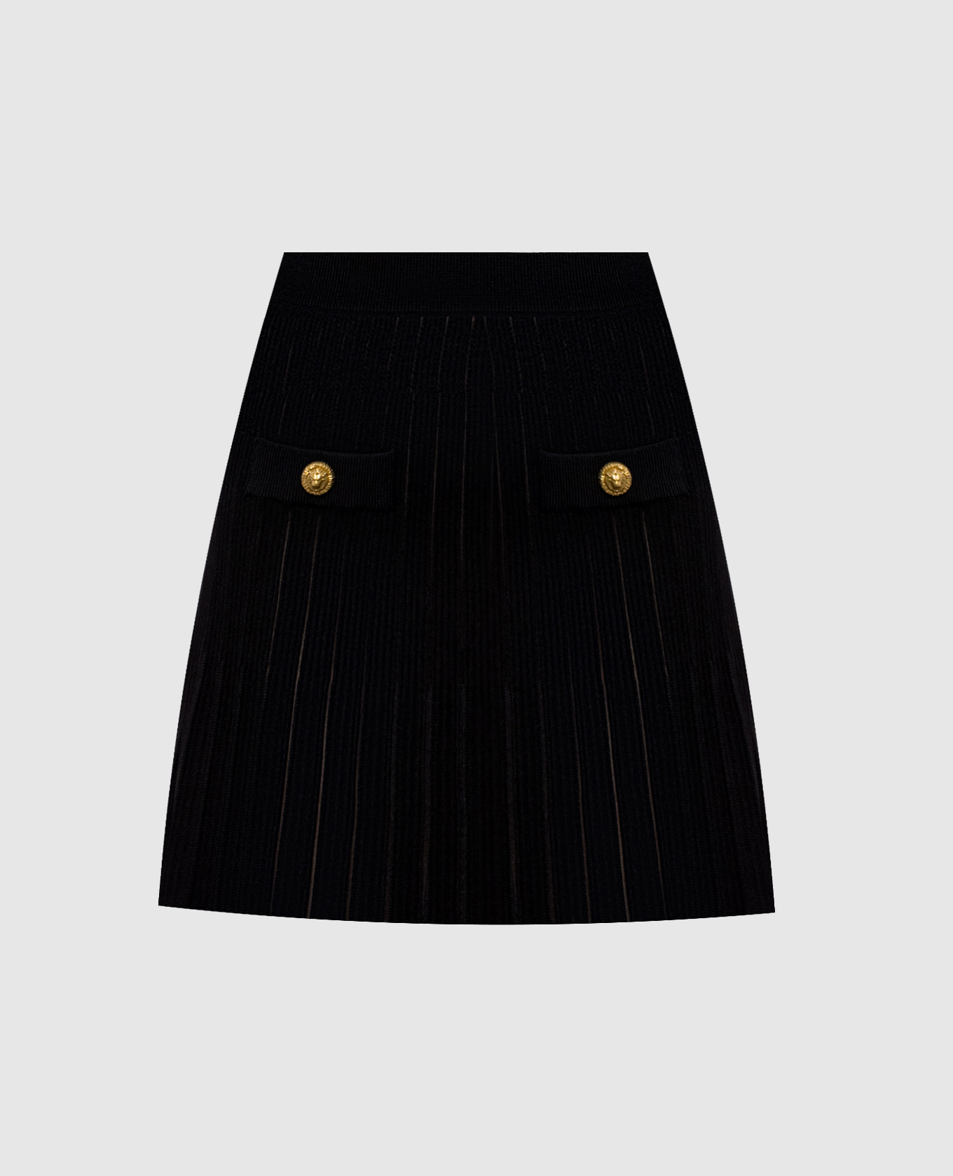 Black skirt with woven stripe pattern