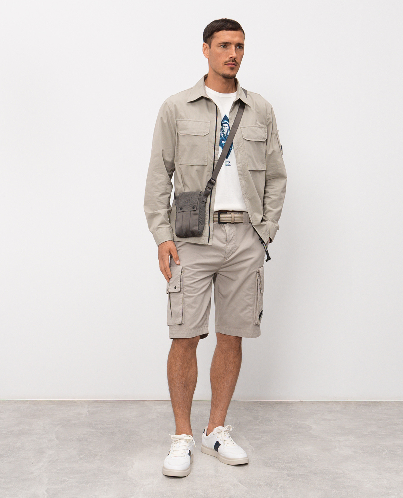 

Ivory T-shirt with logo print C.P. Company, Beige