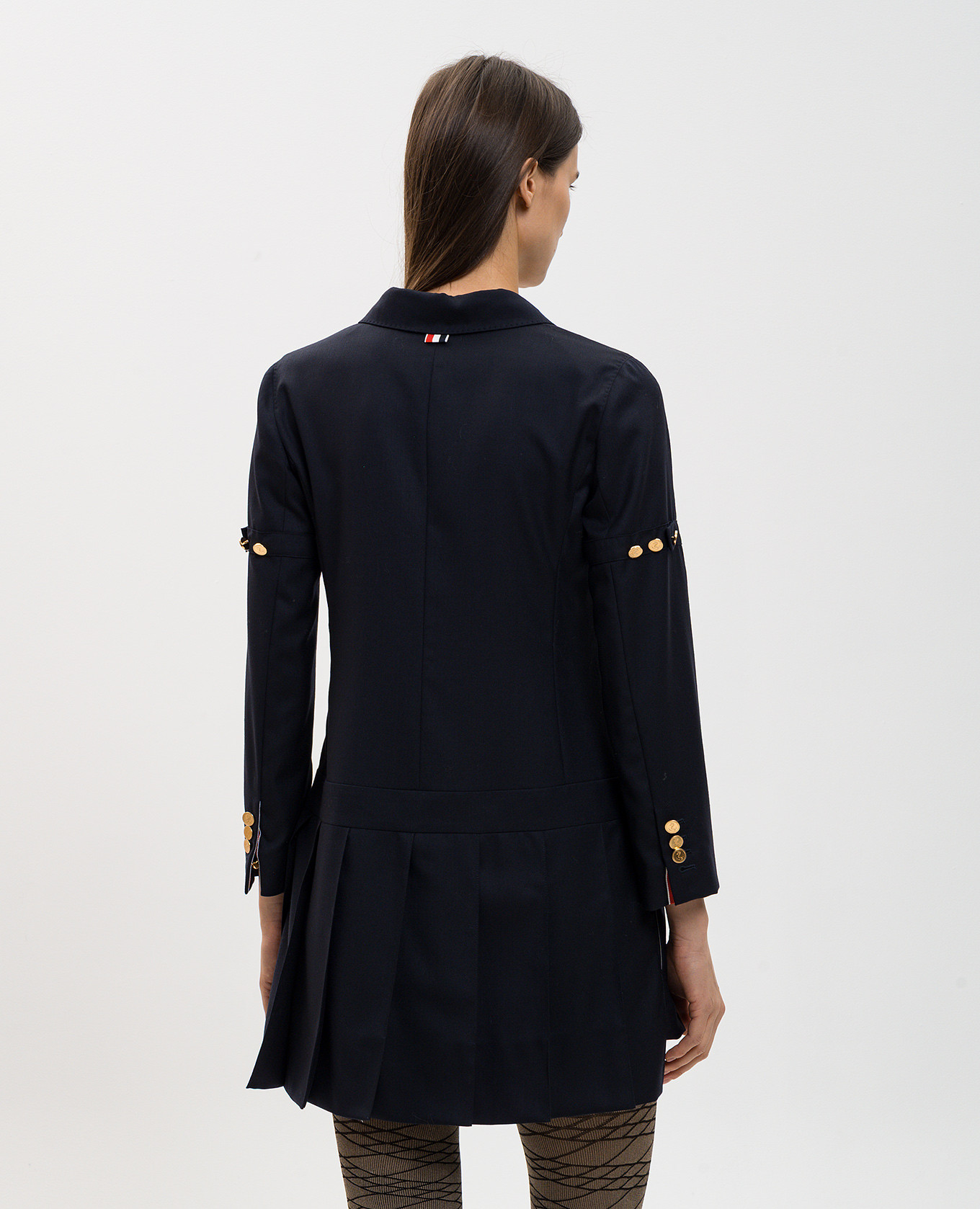 Blue Super 120 wool mini dress Thom Browne 4