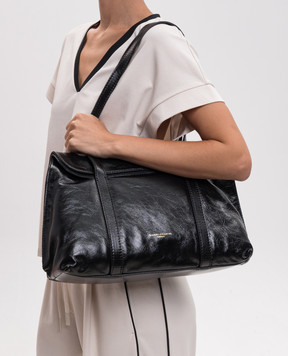 Gianni Chiarini Marghe black glossy leather tote bag BS11981RALPHCM