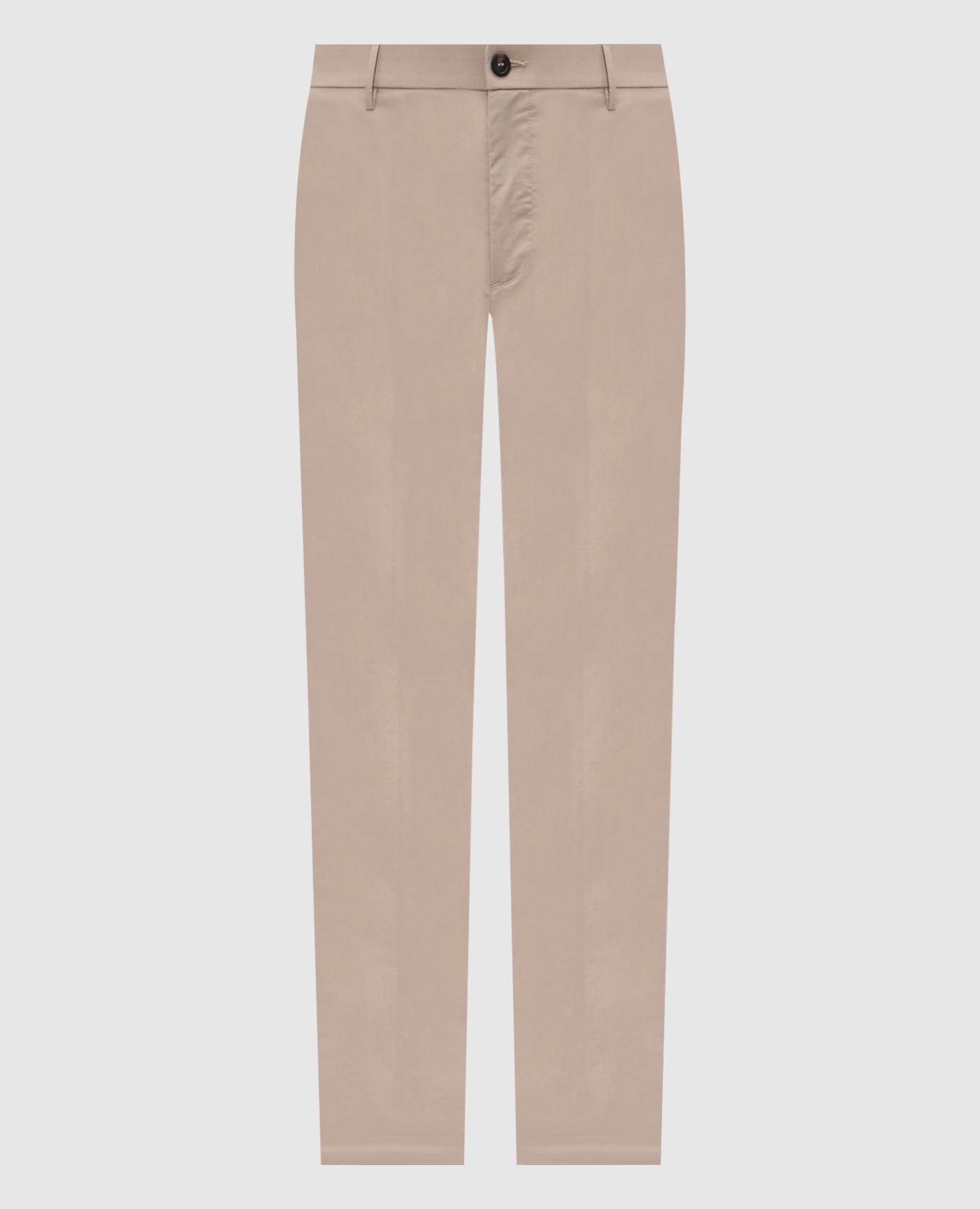 Beige pants with logo patch