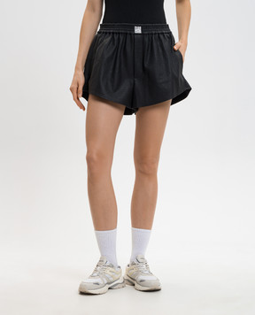 Maison Margiela MM6 Black shorts with logo patch S52MU0134M35740