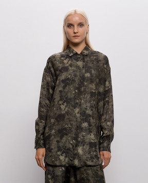UMA WANG Green printed blouse UP1001