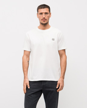 Valentino White T-shirt with logo patch 8V3MG10VAQ8