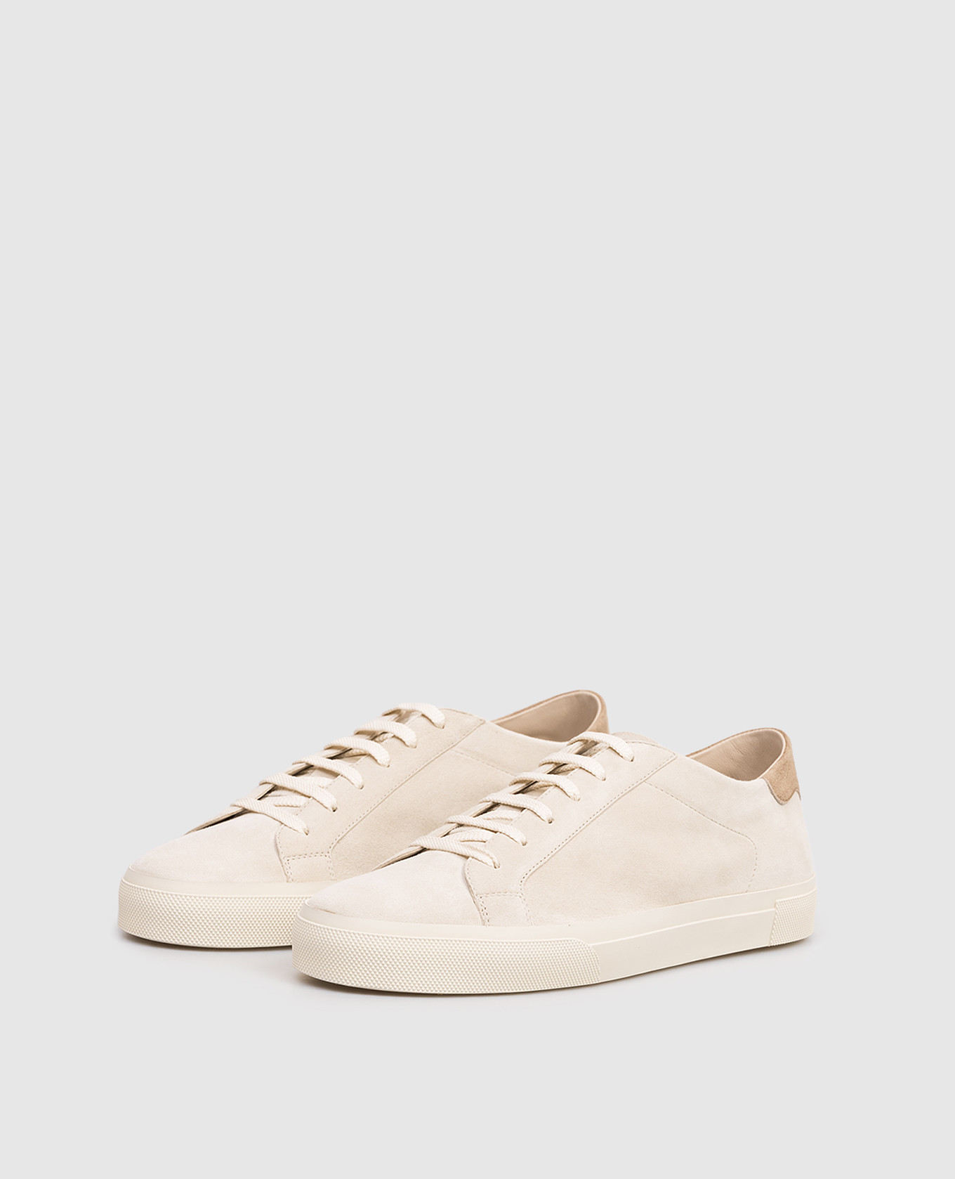 

Beige suede sneakers with logo print Brunello Cucinelli