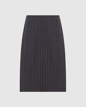 Twinset Gray striped skirt 262AP2434