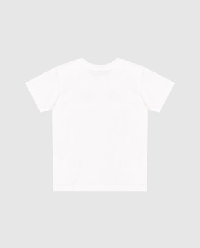 Dolce&Gabbana Children's white T-shirt with textured logo L1JT7WG7P4Y