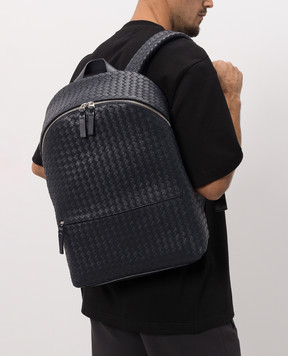 Bottega Veneta Blue Intrecciato leather backpack 876359V4RT3