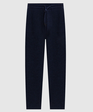 Blauwe kasjmier joggingbroek