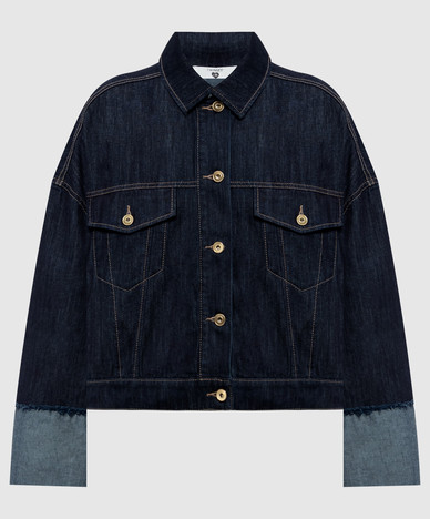 Blue denim jacket with lapels