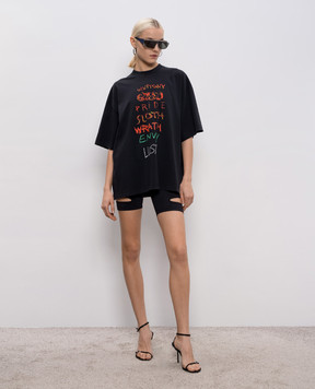 Vetements Black Seven Sins T-shirt ME76TR196BXw
