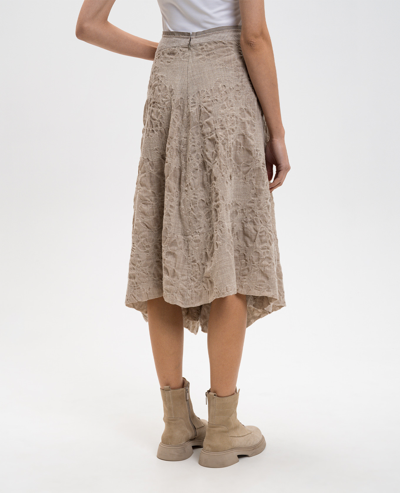 

Beige wool midi skirt Marc Le Bihan