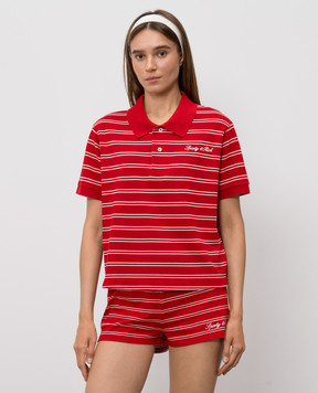 Sporty & Rich Red striped polo shirt TO085710326RE33