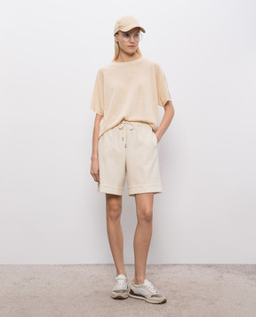 Peserico Beige shorts with lurex P04221J007450