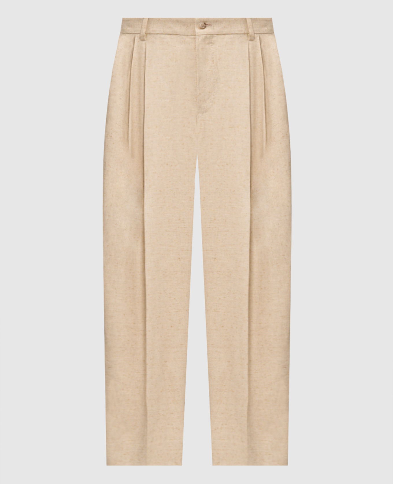 

Beige linen, silk and hemp pants Dolce&Gabbana