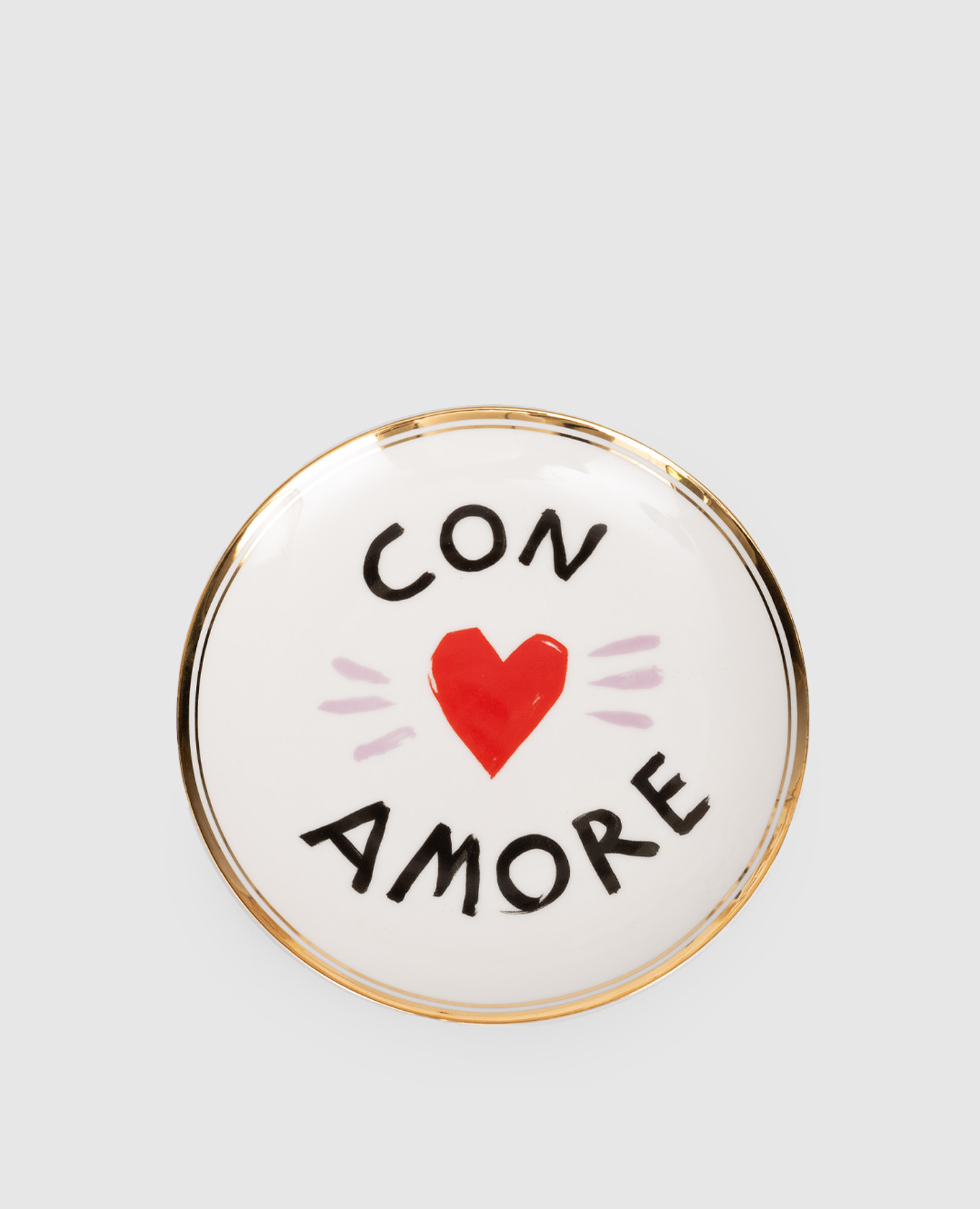 

White porcelain bread plate With Love Bitossi Home