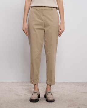 Peserico Beige trousers with lapels A04680T2302481
