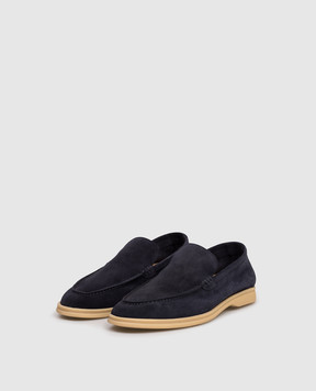 Lanciotti De Verzi Blue suede loafers FELIXLIGHTCACHEMIRE
