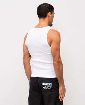 Off-White White ribbed T-shirt with logo OMUY006C99JER002
