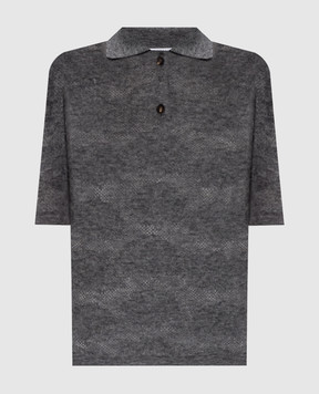 Brunello Cucinelli Gray patterned silk and wool top MFR491705P