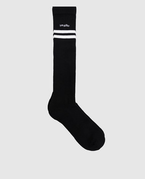 Sporty & Rich Black socks with logo embroidery AC10782300BA06