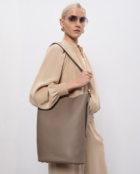 JOSEPH Beige leather bucket bag JF009809