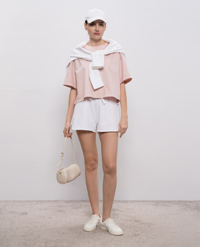 Dondup Pink T-shirt with logo DS077JF0352RMD2