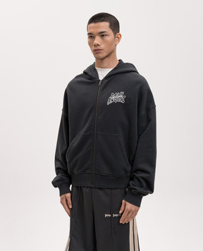 Palm Angels Black sports jacket with contrast logo print PMBE02HS26FLE001