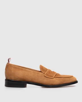 Thom Browne Brown suede Varsity loafers MFL087AL0037