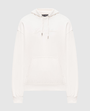 Dolce&Gabbana White hoodie with logo embroidery G9ZU0ZG7P9M