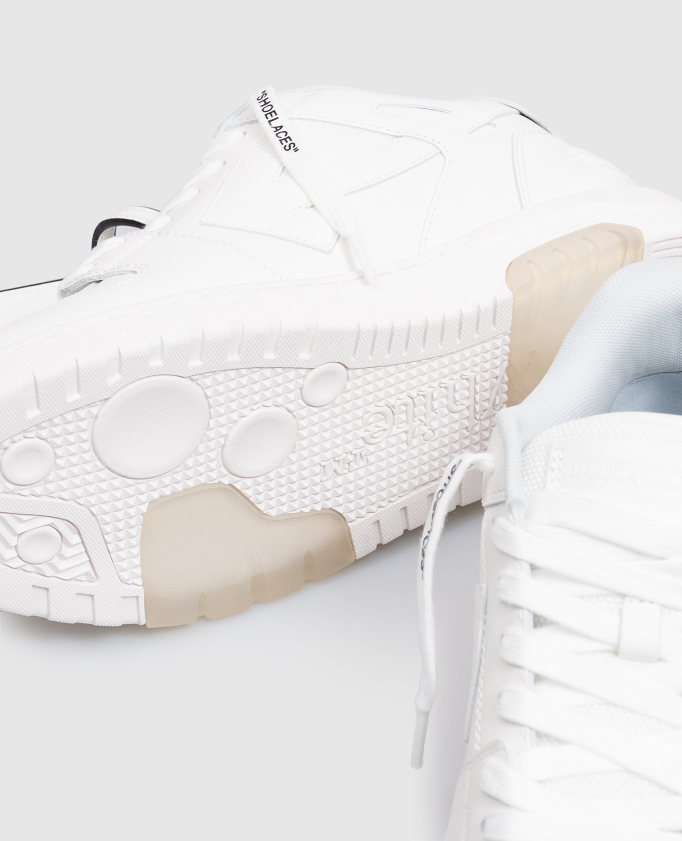 Out Of Office "For Walking" black leather sneakers Off-White 5