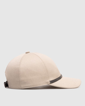 Brunello Cucinelli Beige cap with monil chain MCAP90011