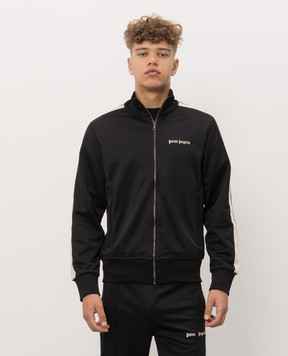 Palm Angels Black sports jacket with logo embroidery PAMBD001FB001