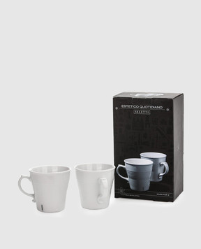 SELETTI Set of white porcelain cups Estetico Quotidiano 10104