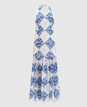 Twinset White midi dress with printed sash 261TP213B