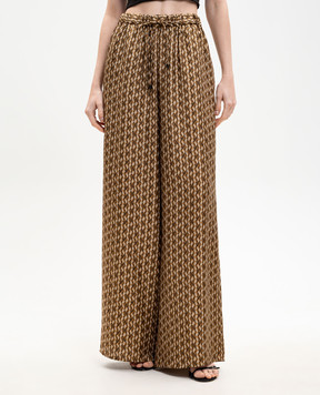 Max Mara CLARINO brown silk palazzo pants MXMCLARINO