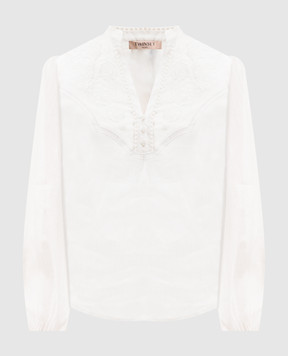 Twinset White blouse with floral embroidery 261TT2291