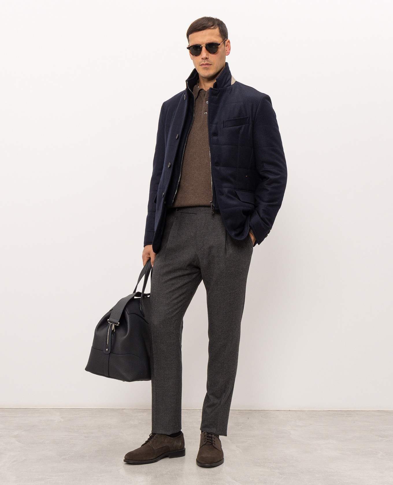 Brown wool and cashmere sweater Pini Parma 2