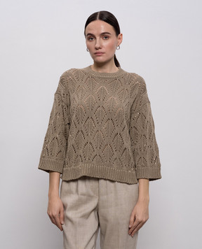 Peserico Khaki openwork jumper A99054F0309110