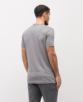 Dolce&Gabbana Grey melange T-shirt with logo patch G8PT1ZG7PZU