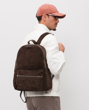 Orciani Laio Peach brown suede backpack P00711SEN