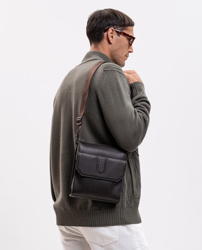 Canali Brown leather bag with embossed logo NA00261P326134